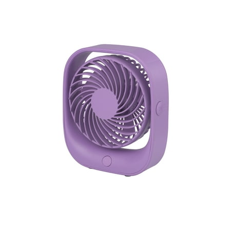Mainstays Personal Rechargeable USB Portable Tabletop Fan in Purple, Head Swivels Vertically