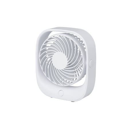 Mainstays Personal Rechargeable USB Portable Tabletop Fan in White, Head Swivels Vertically