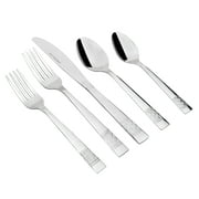 Mainstays Pierremont 20 Piece Polished Stainless Steel Flatware Set, Silver Tableware