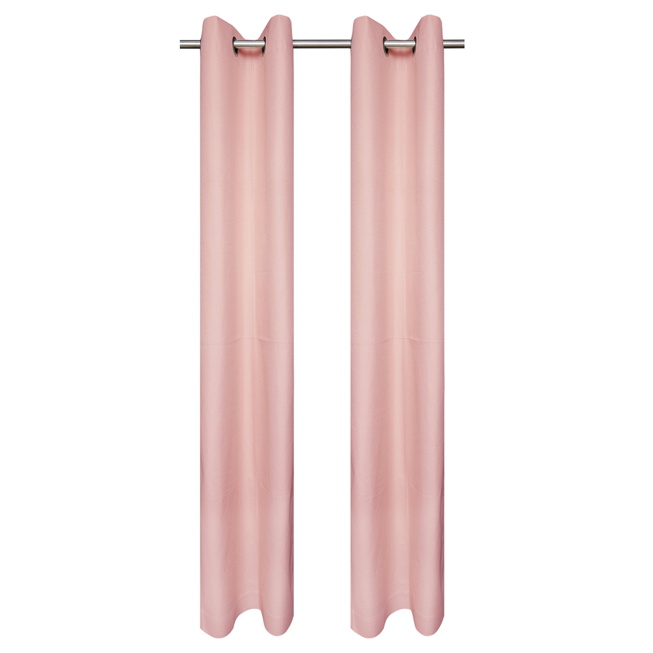 Mainstays Pink Blush Solid Blackout Grommet Curtain Panel Pair, Set of 2, 30" W x 63" L