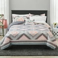thumbnail image 1 of Mainstays Pink Diamond 8 Piece Bed in a Bag Comforter Set With Sheets, Full, 1 of 6