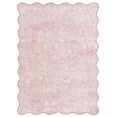 thumbnail image 1 of Mainstays Pink Feather Faux Fur Scalloped Indoor Area Rug, 4'x5'6", 1 of 8