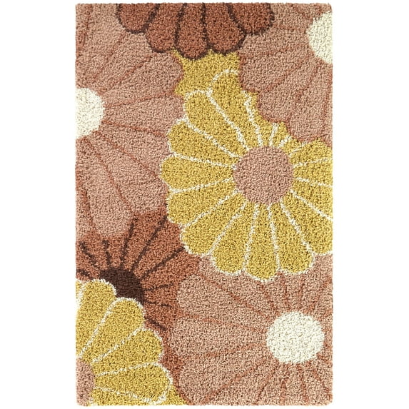 Mainstays Pink Floral Indoor Shag Rug, 7' 10"W x 10'L