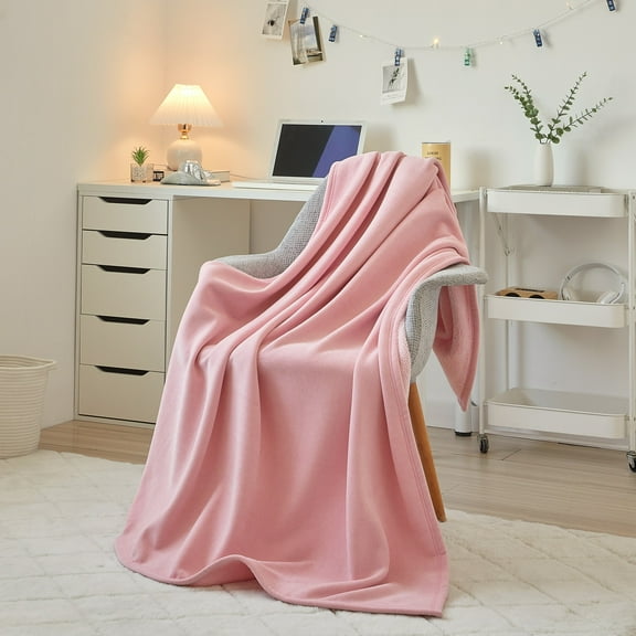 Mainstays Cozy Sweatshirt Chenille Throw Blanket, Pink Lemonade, 50" x 60"