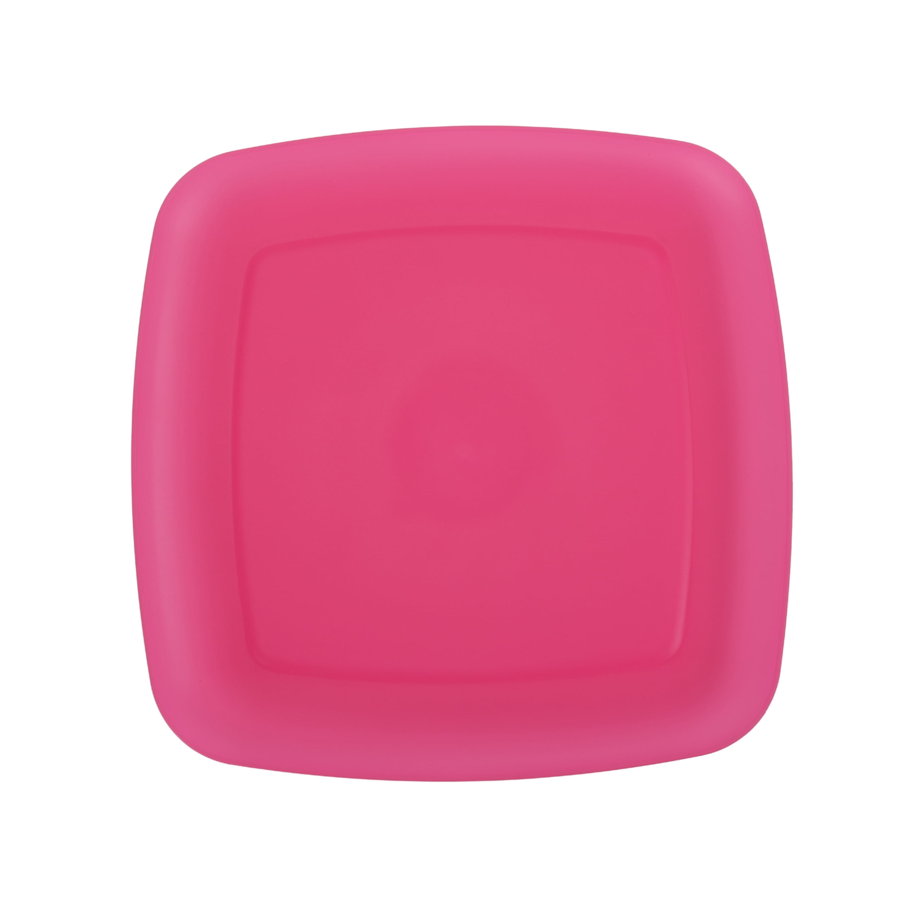 Mainstays Pink Square Plastic Plate, 10inch