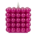 thumbnail image 1 of Mainstays Pink Square Wax Tabletop Candle with  Faux LED Flame, Bubble Design, 4.92"x4.13"x4.13", 1 of 13
