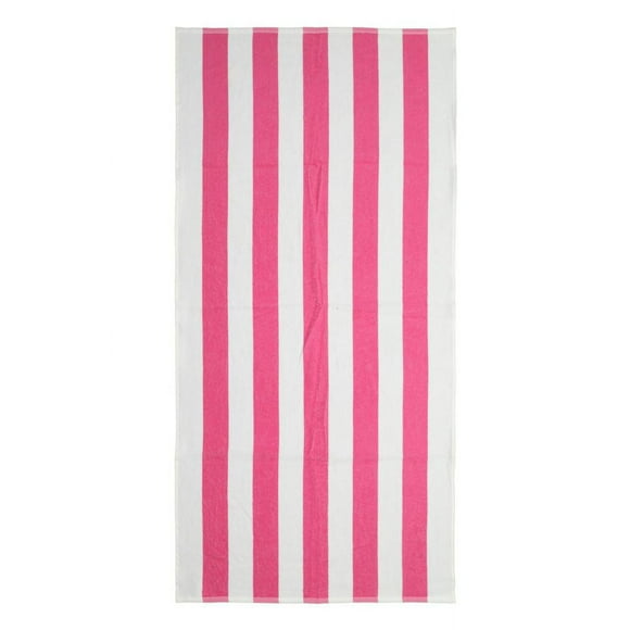 Mainstays Pink & White Cabana Stripe Beach Towel, 28" x 58"