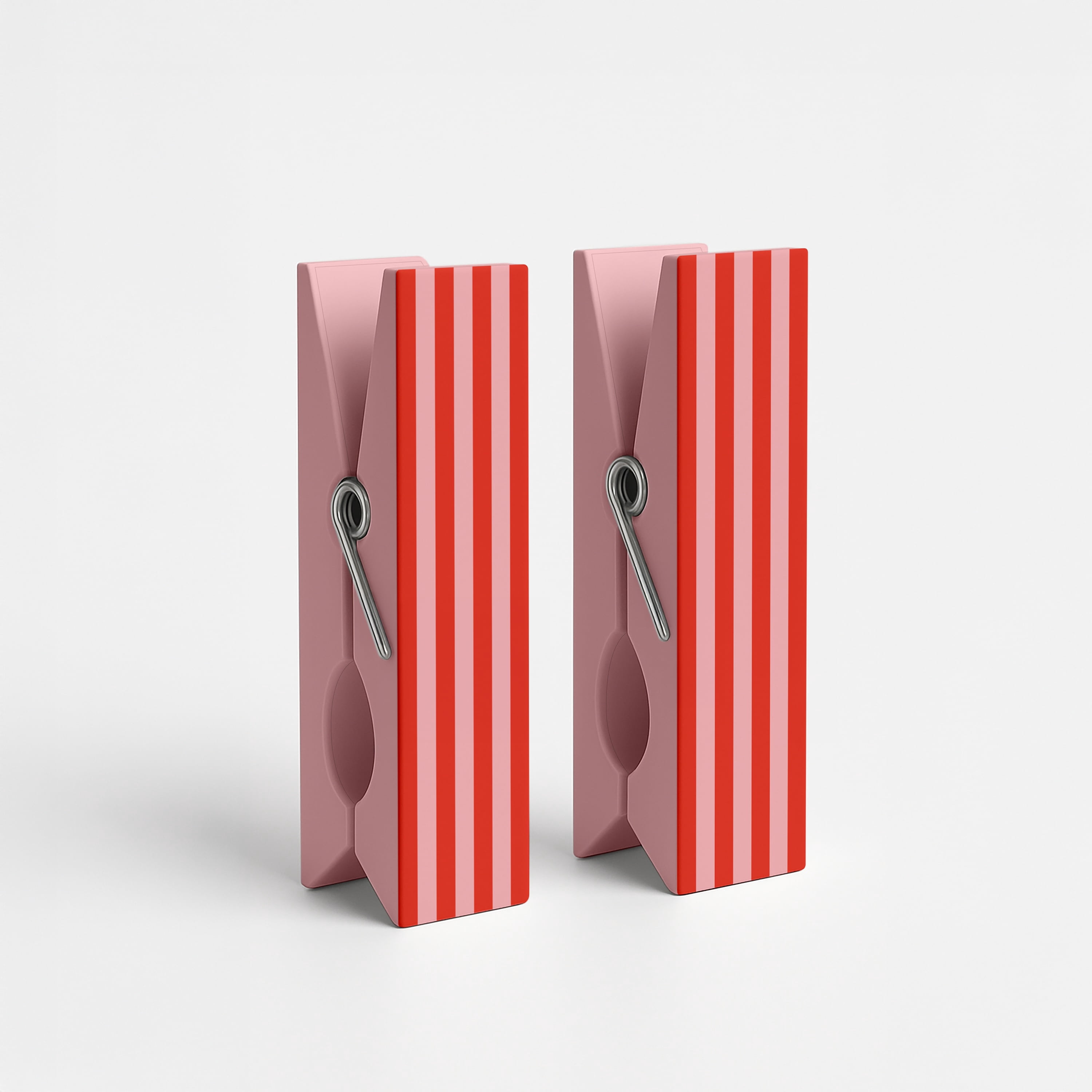 Mainstays Pink and Red Stripe Beach Towel Clips
