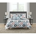 thumbnail image 1 of Mainstays Pink and Teal Diamond 8 Piece Bed in a Bag Comforter Set With Sheets, Twin/Twin XL, 1 of 6