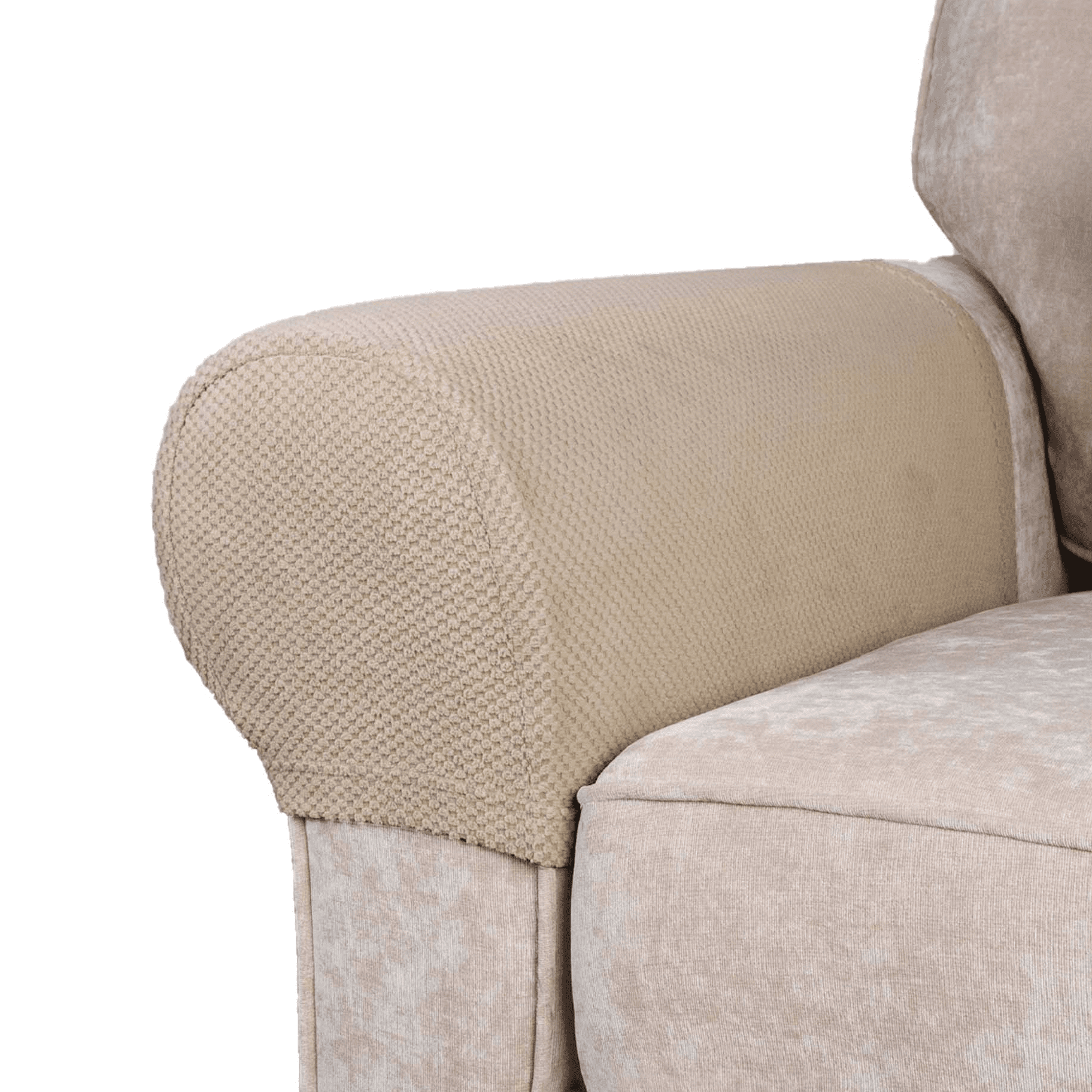 Mainstays Pixel 2-Piece Stretch Armrest Slipcover, Sand