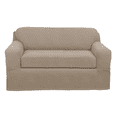 thumbnail image 1 of Mainstays Pixel 2-Piece Stretch Loveseat Slipcover, Sand Beige, 1 of 9