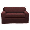 thumbnail image 1 of Mainstays Pixel 2-Piece Stretch Loveseat Slipcover, Wine, 1 of 9