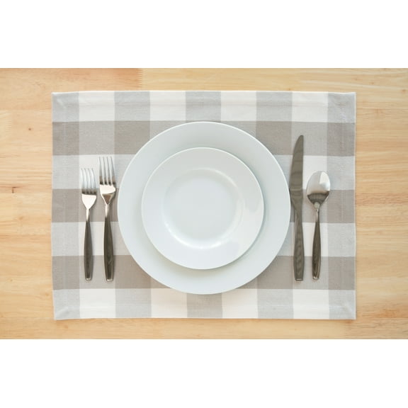 Mainstays Placemat Beige Plaid, 14” x 19”