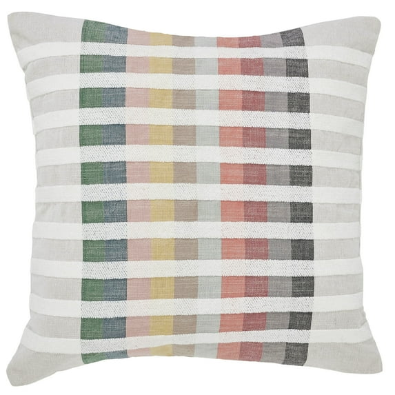 Mainstays Plaid 18" x 18" Multicolor Cotton Decorative Pillow