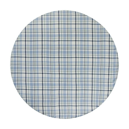 Mainstays Plaid 70” Round Tablecloth - Blue Multi - 100% Polyester