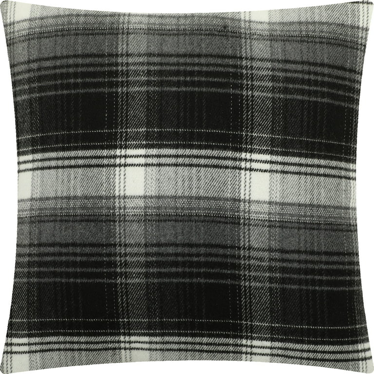 Mainstays Solid Texture Polyester Square Decorative Throw Pillow, 18 x 18,  Black 