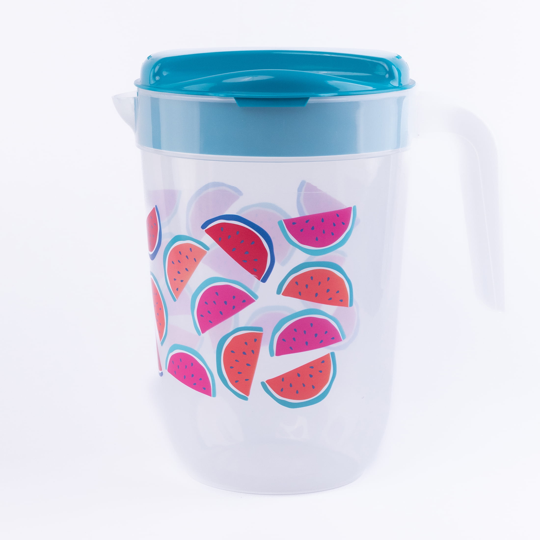 Mainstays Plastic 1 Gallon Pitcher with Green Color Lid – Watermelon