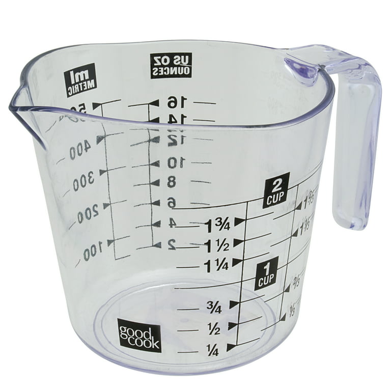Plastic Measuring Cup Choice of 1-Cup, 2-Cup, 4-Cup or Set of 3 Pcs with Grip and Spout Easy to Read (Set of 3 (4/2/1-Cups))