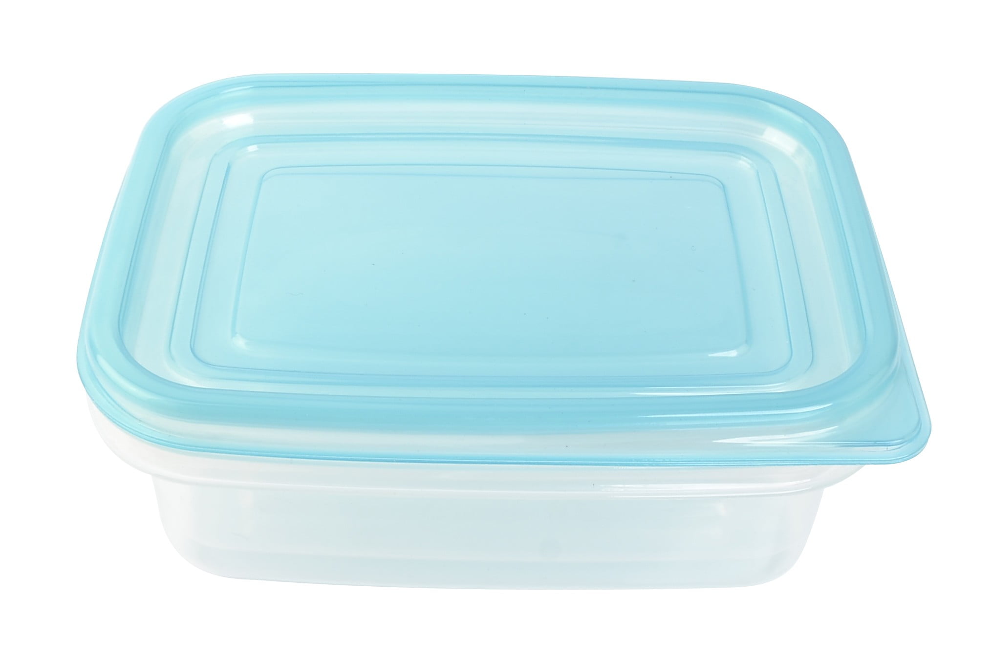 Tinksky 12pcs 280ml Rectangular Plastic Lunch Boxes Disposable Food Container Kitchen Sealed Box for Fruit Cake(Green and Blue and Transparent and