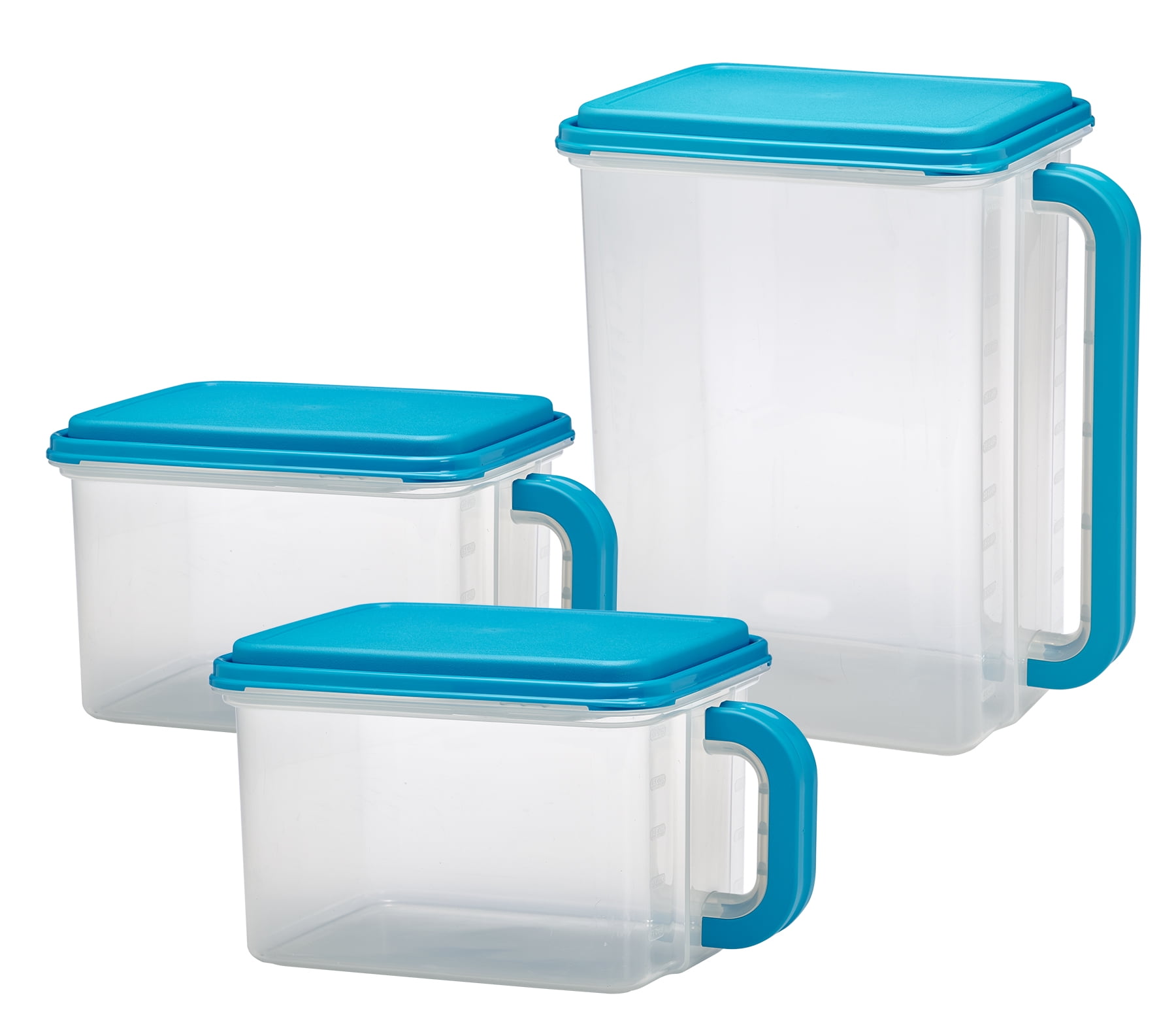 Mainstays Plastic Food Storage Containers with Flip-Top Lids, Set of 3  small medium and large 