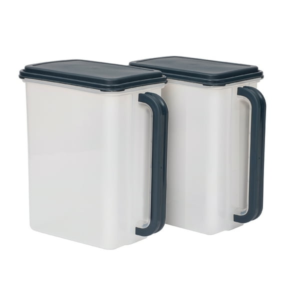 Mainstays Plastic Canister Set (2 Pack) Holds Up to 46 Cups, Clear with Gray Lids 11.72" x 7.77" x 13.24"