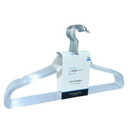 Mainstays Plastic Clothes Hangers, Slim Swivel Hook, Clear, 10 Pack