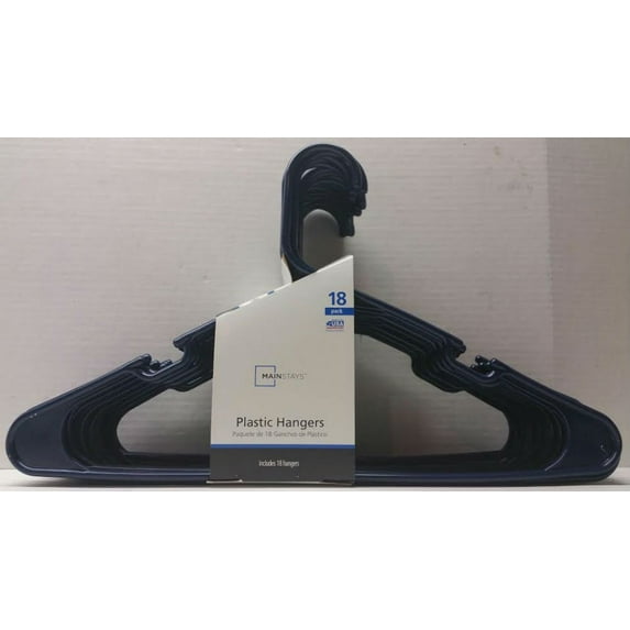 Mainstays Plastic Deep Cobalt Hangers, 18 Count