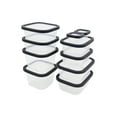 Mainstays Plastic Durable Food Storage Container Set, Gray, 20 Pieces
