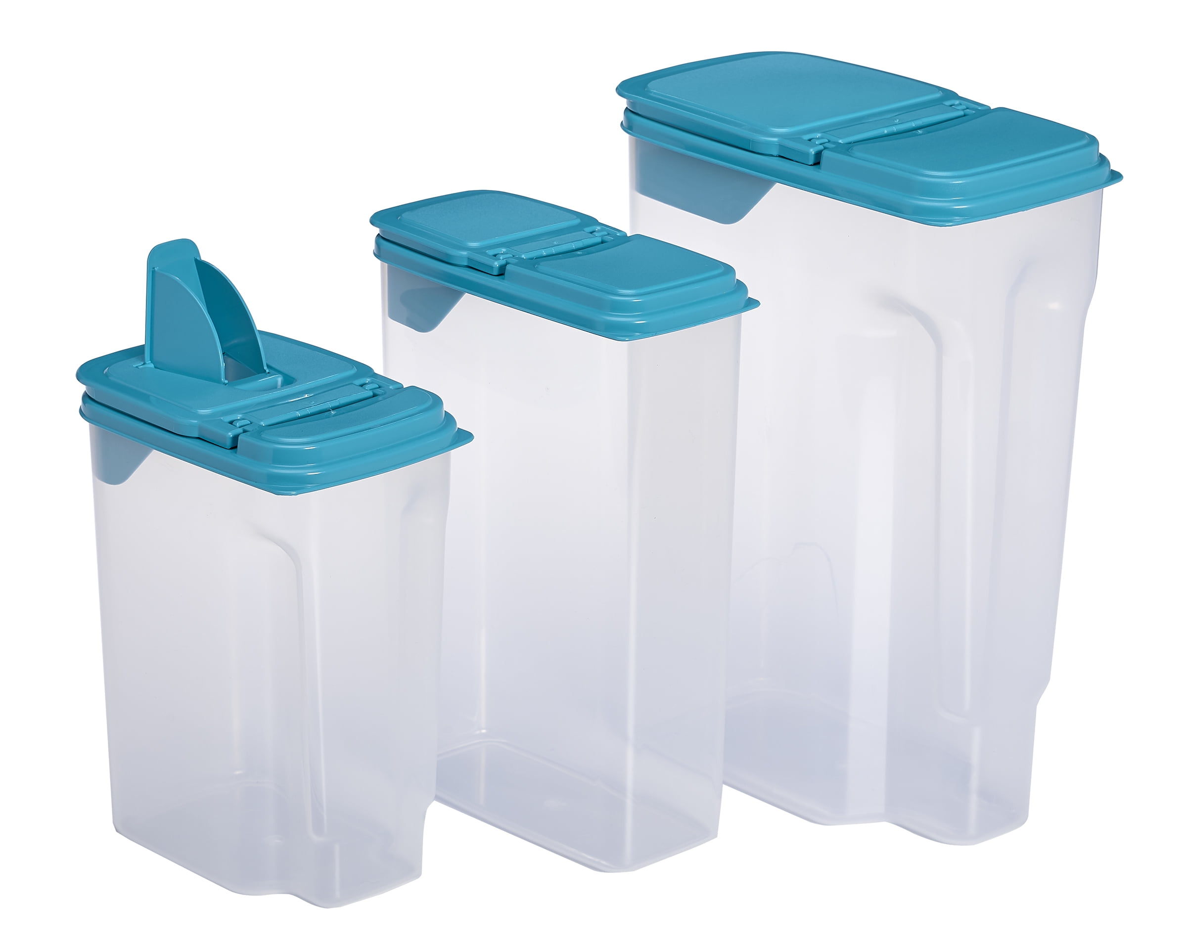 Mainstays Plastic Food Storage Containers with Flip-Top Lids, Set of 3  small medium and large 