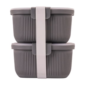 Mainstays Plastic Bento Snack Container, Rectangle, Gray, 19 oz