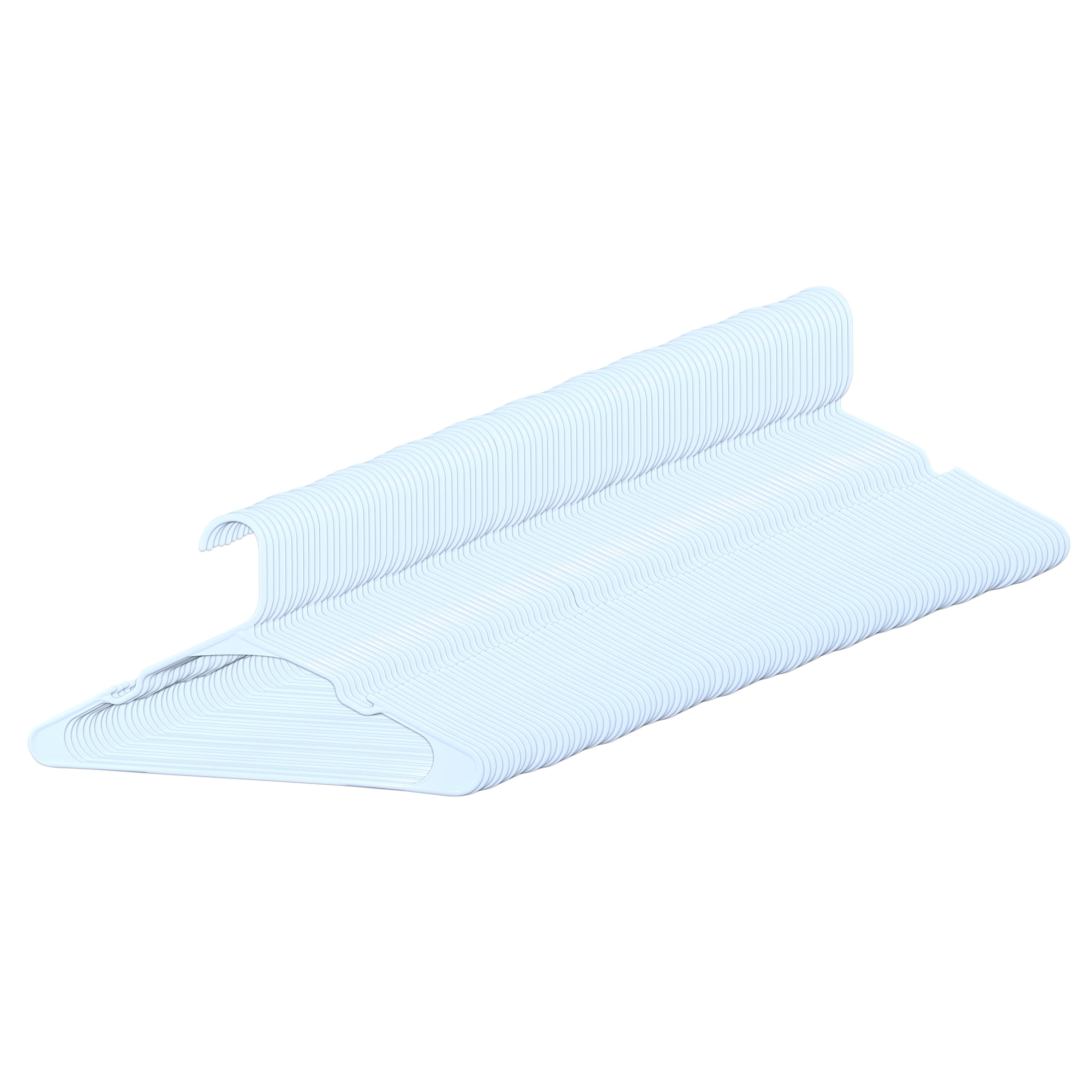 Mainstays Plastic Notched Adult Hangers for Any Clothing Type, Arctic White 100 Count