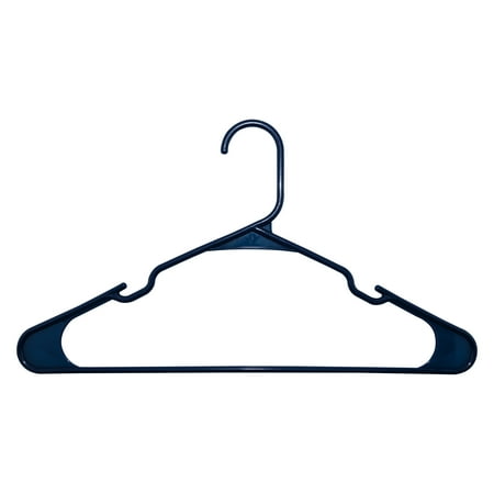 Mainstays Plastic Notched Adult Hangers for Any Clothing Type, Blue Sapphire 50 Count