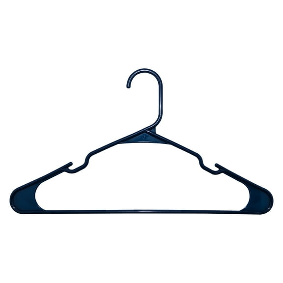Mainstays Plastic Notched Adult Hangers for Any Clothing Type, Blue Sapphire 50 Count
