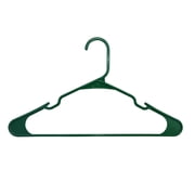 Mainstays Plastic Notched Adult Hangers for Any Clothing Type, Carpet Green 50 Count