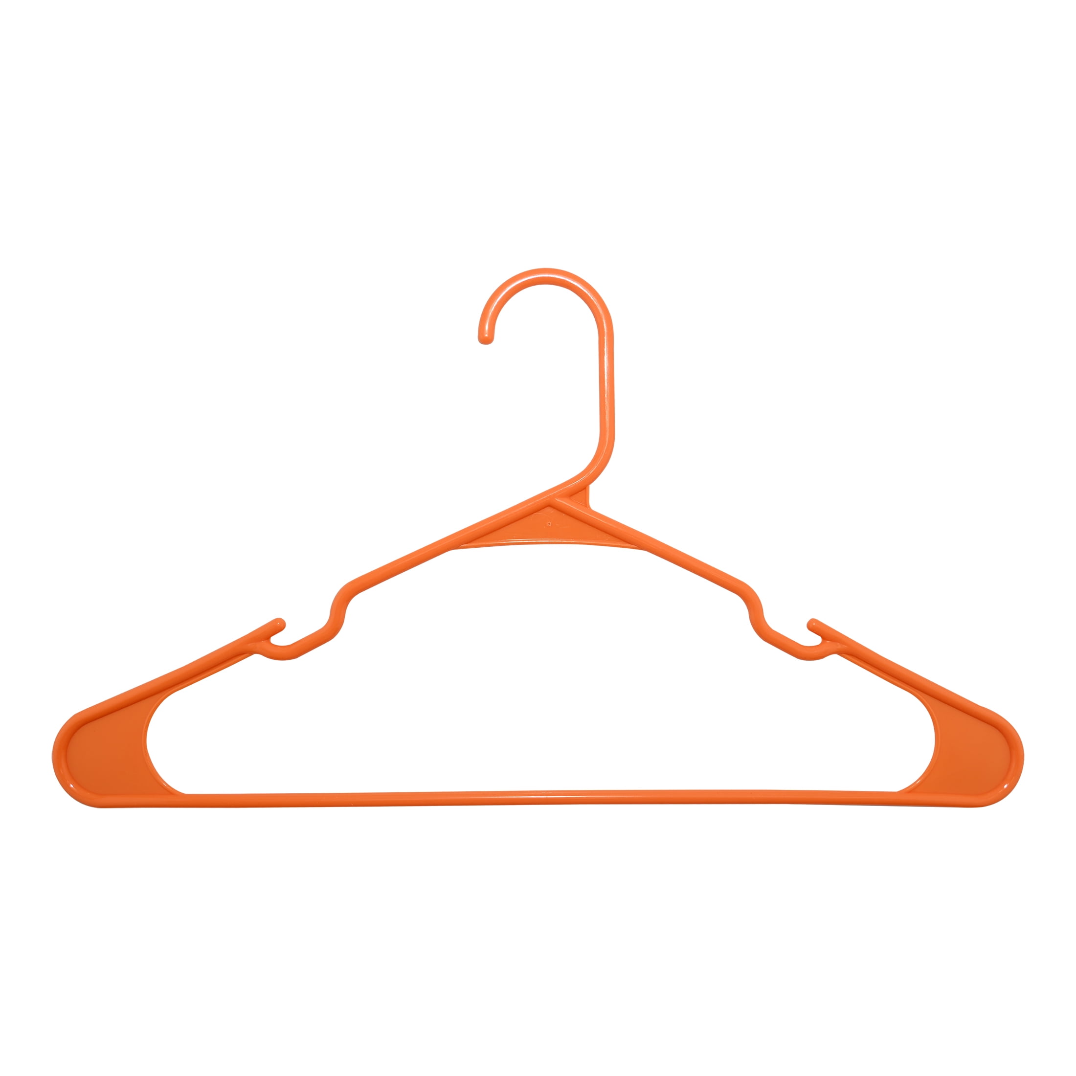 Mainstays Plastic Notched Adult Hangers for Any Clothing Type, Competitive Orange 50 Count