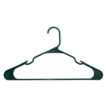 Mainstays Plastic Notched Adult Hangers for Any Clothing Type, Green Blast 50 Count