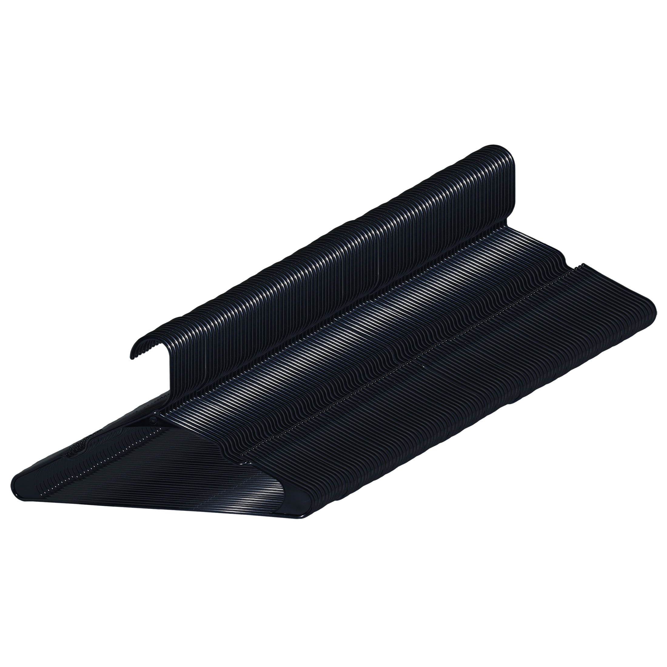 Mainstays Plastic Notched Adult Hangers for Any Clothing Type, Rich Black 100 Count