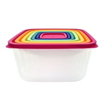 Mainstays Plastic Rainbow Food Storage Set, Multi Color, 14 Count