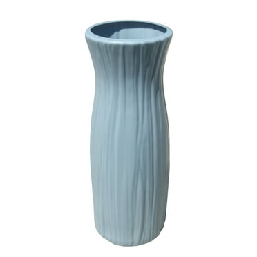 Mainstays Plastic Rib Vase, Placid Blue, Indoor