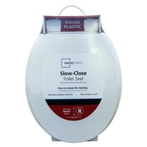 Mainstays Plastic Round Slow-Close Toilet Seat in White