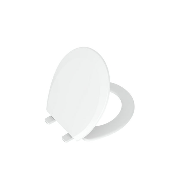Mainstays Plastic 17 Inch Round Toilet Seat in Daisy White Walmart