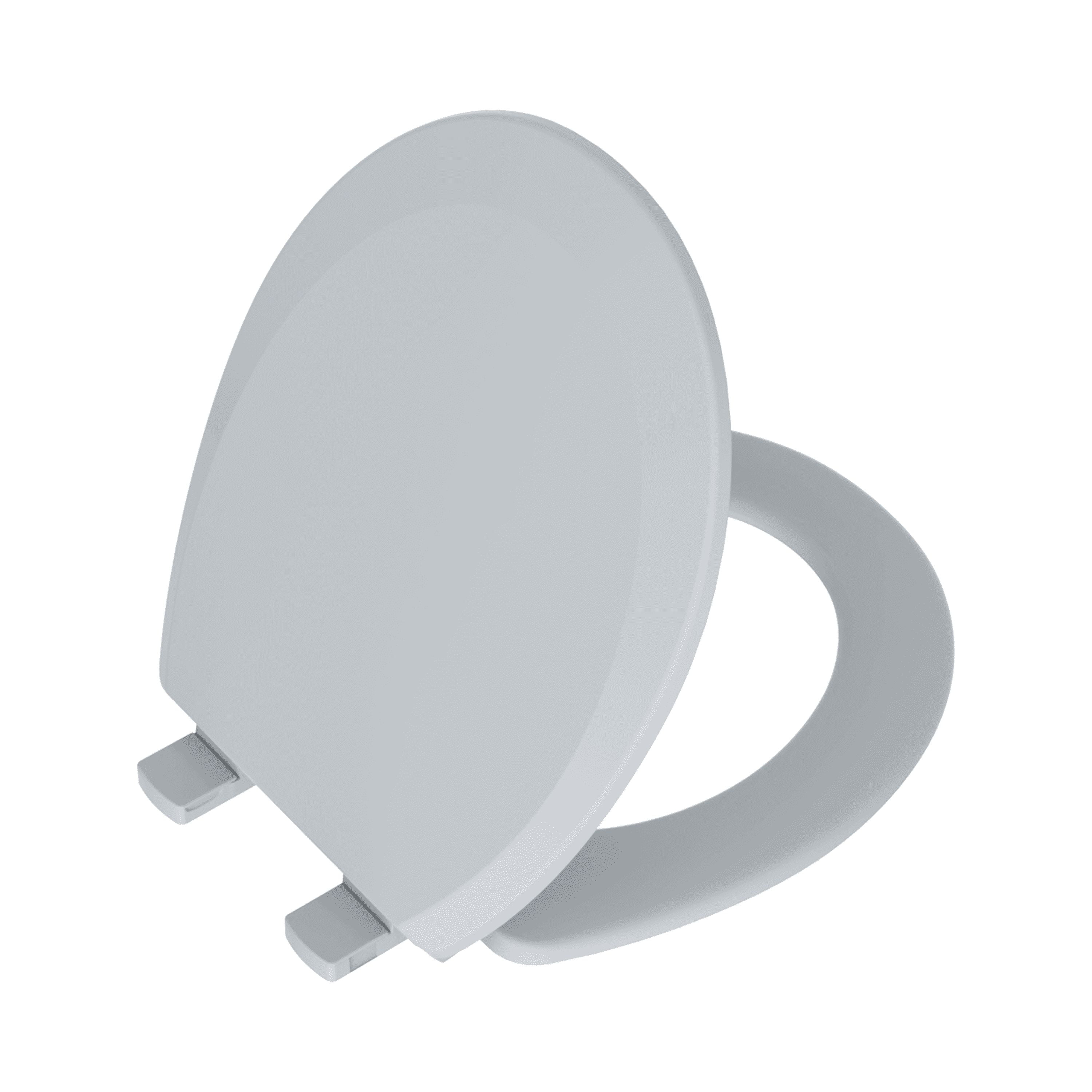 Mainstays Plastic Round Toilet Seat with Easy off in Rich Grey