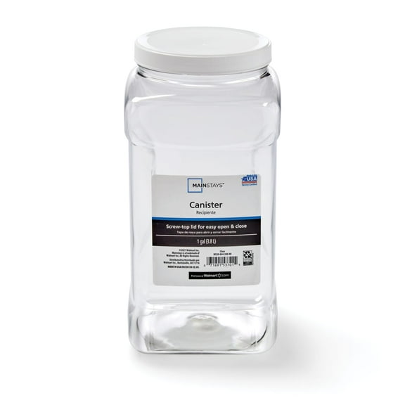 Mainstays Plastic Screw-Top Canister, 1 Gallon, White