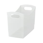 Mainstays Plastic Utility Storage Bin 12 Qt Narrow Rectangle with Carrying Handles, Clear