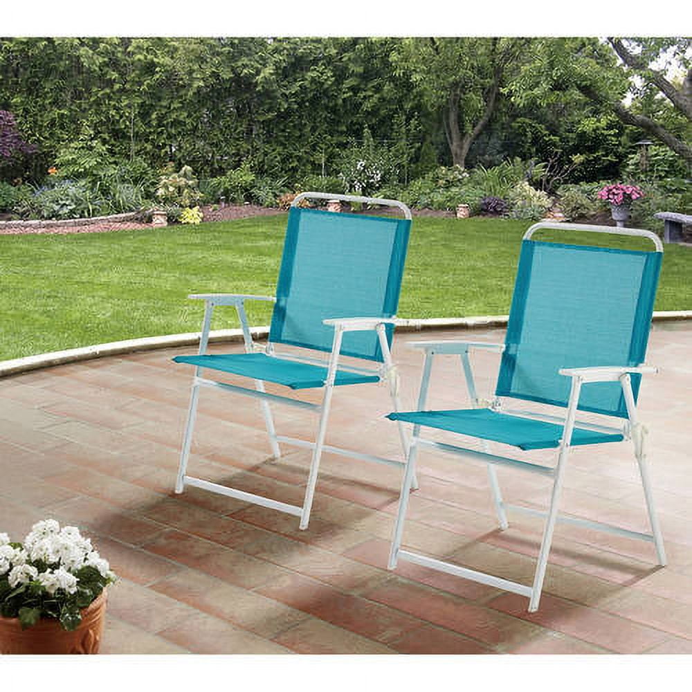 Mainstays Pleasant Grove Sling Folding Chair Set of 2 Beige