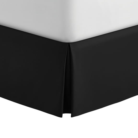 Mainstays Solid Black Pleated Soft Brushed Microfiber Bedskirt, King
