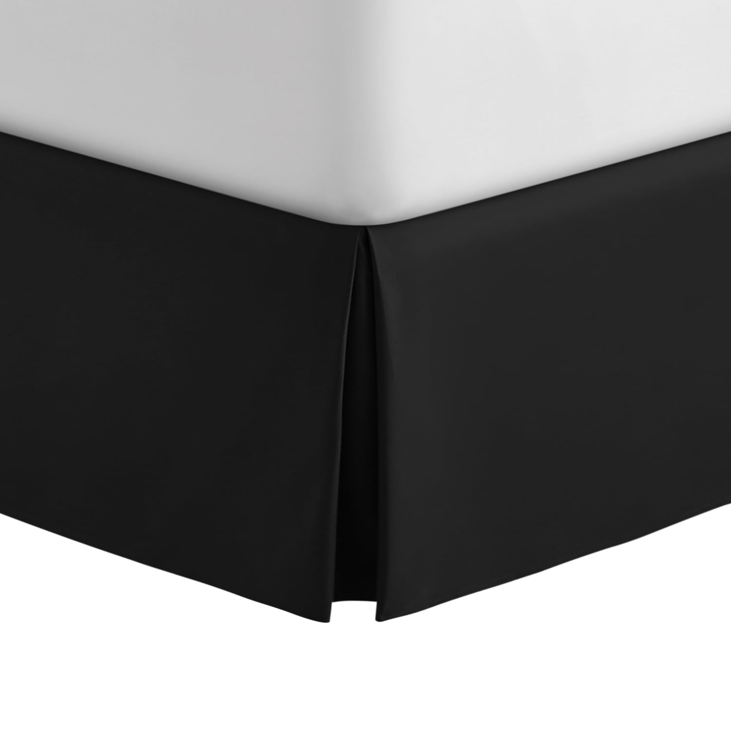 Mainstays Solid Black Pleated Soft Brushed Microfiber Bedskirt, Full/Queen
