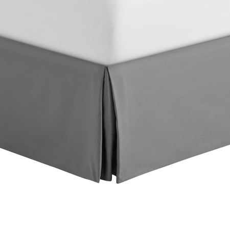 Mainstays Solid Grey Pleated Soft Brushed Microfiber Bedskirt, Full/Queen