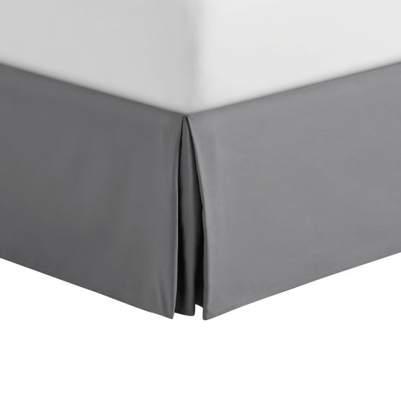 Mainstays Solid Grey Pleated Soft Brushed Microfiber Bedskirt, Full/Queen