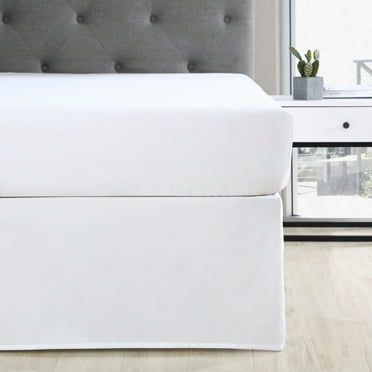 Mainstays Pleated Bedskirt, White, Queen